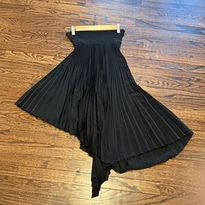 A.L.C. Black Asymmetrical Pleated Skirt
